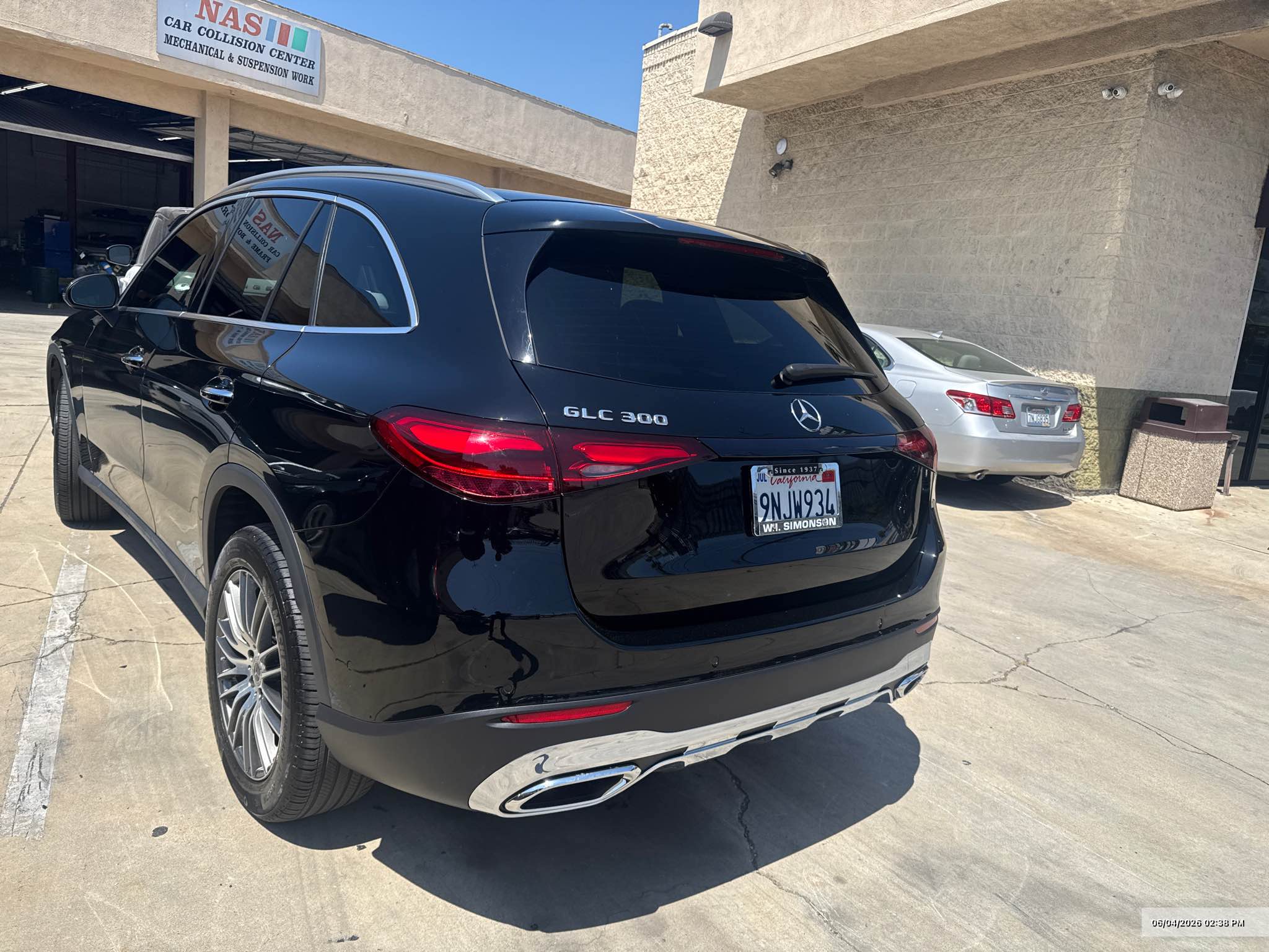 Before and after 2024 Mercedes-Benz GLC300 rear repair in Los Angeles